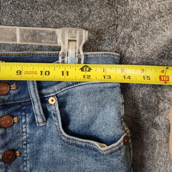 Madewell Medium Wash 10" High-Rise Skinny Blue Jeans Button Fly Size 27 x 26 EUC - Picture 3 of 11